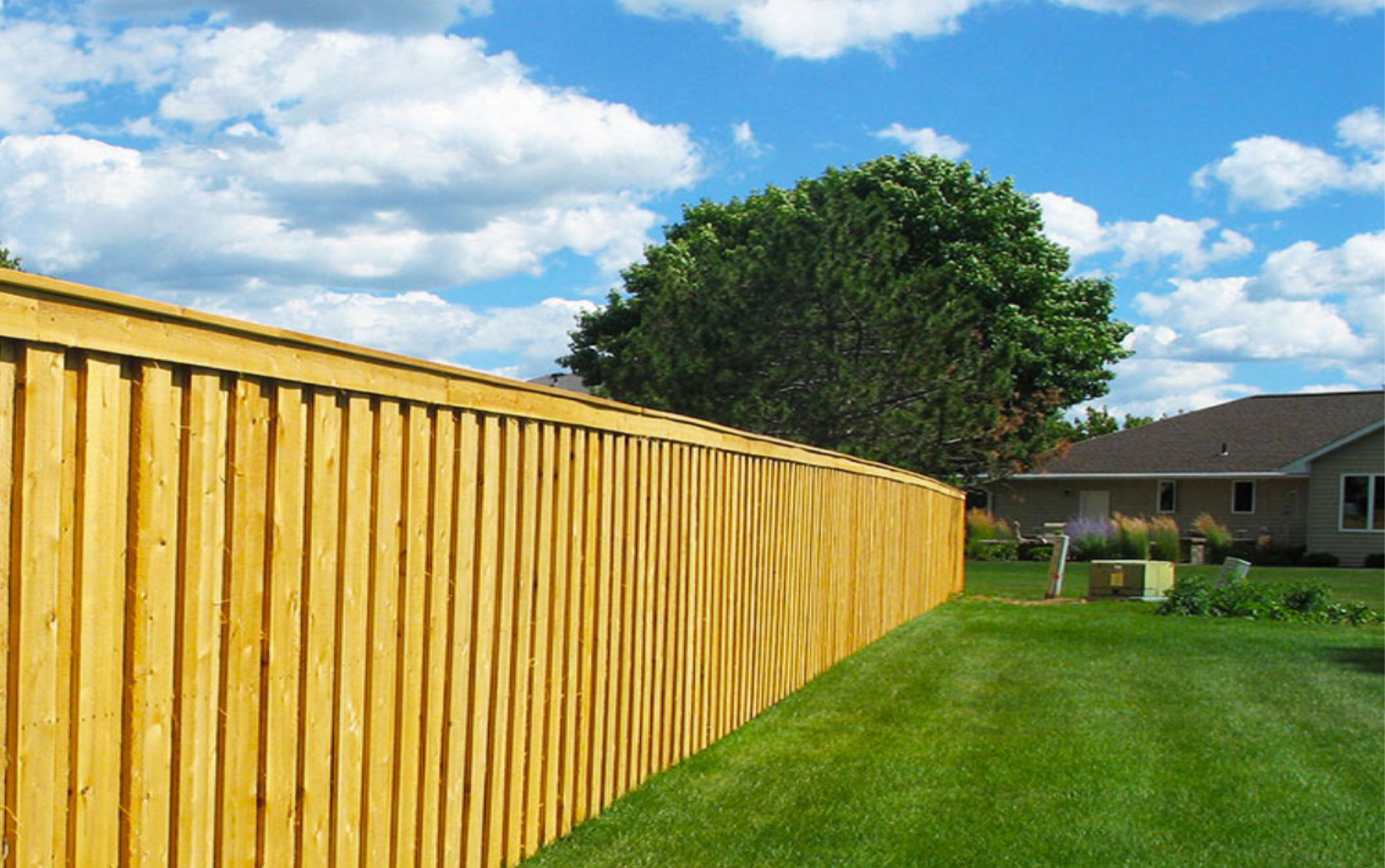 Wooden privacy fence with durable metal posts installation - Concord, NC